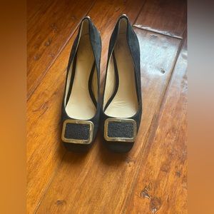 Vince Camito Signature . Genuine black  Suede. Block heels.